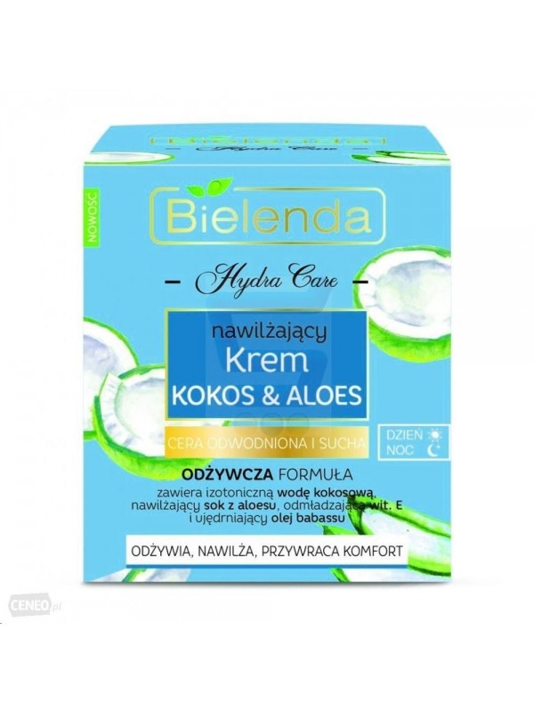 Bielenda HYDRA CARE nawilżający Krem do twarzy kokos i aloes cera sucha i odwodniona 50 ml