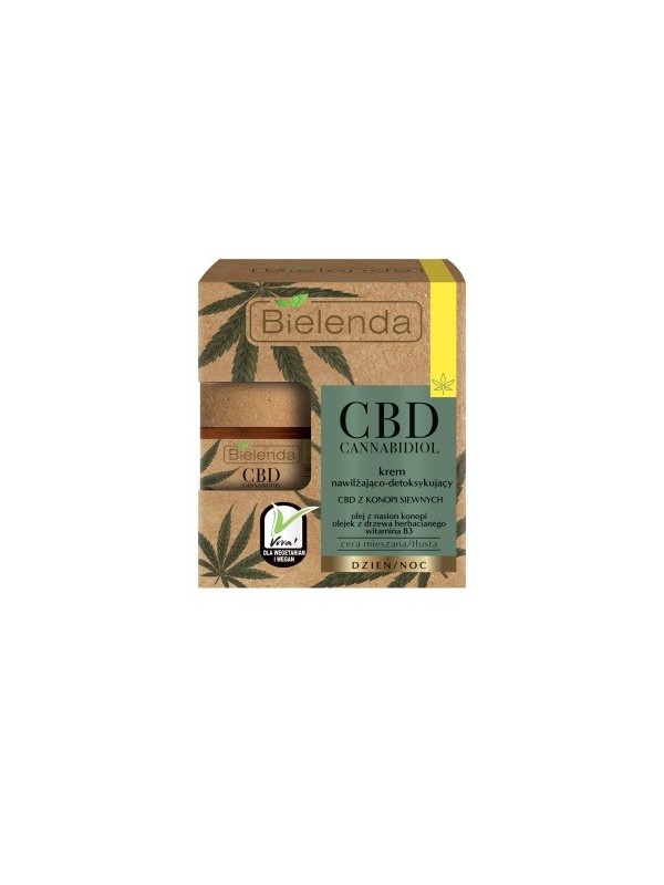 Bielenda CBD Cannabidiol Krem nawilżająco-detoksykujący z CBD z konopi siewnych cera mieszana / tłusta 50 ml