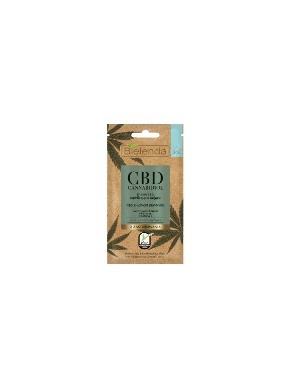 Bielenda CBD Cannabidiol Maseczka nawilżająco-kojąca z CBD z konopi siewnych cera sucha / wrażliwa 8 g