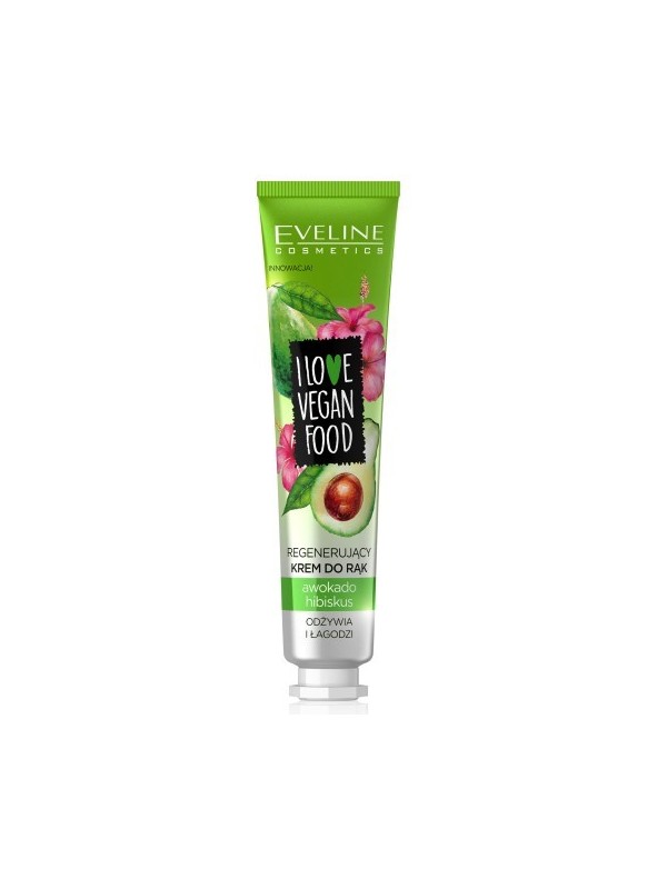 Eveline I LOVE VEGAN FOOD Krem do rąk regenerujący Avocado i Hibiskus 50 ml