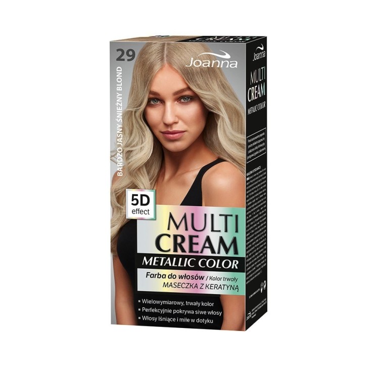 Фарба для волосся Joanna Multi Cream Colour Metallic /29/ Дуже світлий сніжний blond