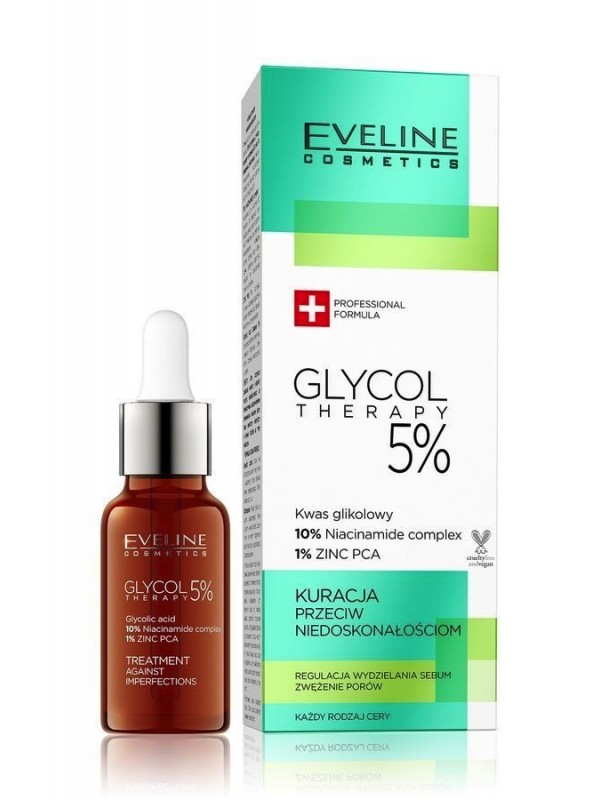 Eveline Glycol Therapy 5% Kuracja do twarzy przeciw niedoskonałościom 18 ml