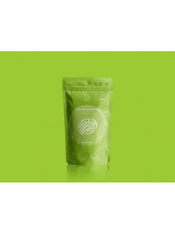 BodyBoom Peeling Cukrowy Matcha Antycellulitowo - stymulujący Zielonooki Kompan 100 G