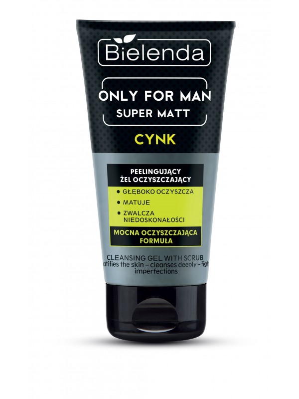 Bielenda ONLY FOR MEN Żel peelingujący do mycia twarzy SUPER MAT dla mężczyzn 150 g