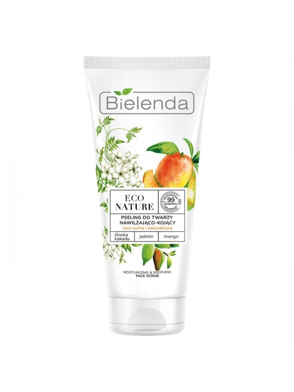 Bielenda ECO NATURE Peeling do twarzy nawilżająco - kojąca Śliwka kakadu + Jaśmin + Mango 150 g