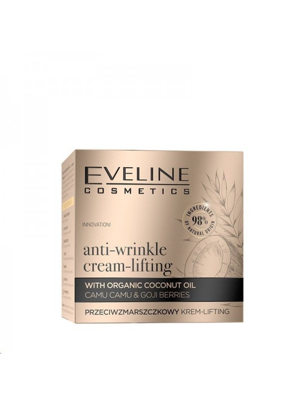 Eveline Organic Gold Krem-lifting do twarzy przeciwzmarszczkowy z organicznym Mlekiem Kokosowym 50 ml