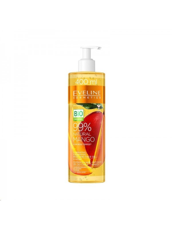 Eveline 99% Natural Mango Żel do ciała i twarzy rozświetlająco-odżywczy 400 ml