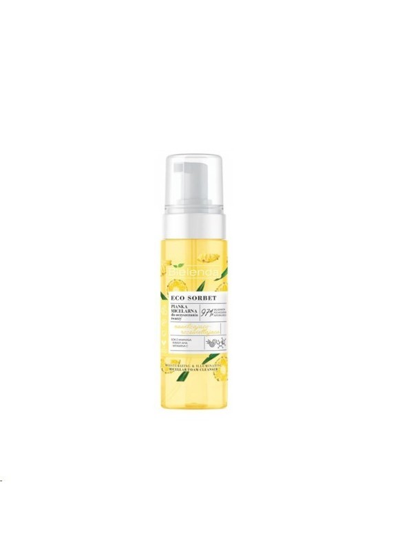 Bielenda ECO SORBET Pianka micelarna do oczyszczania twarzy nawilżająco-rozświetlająca Ananas 150 ml