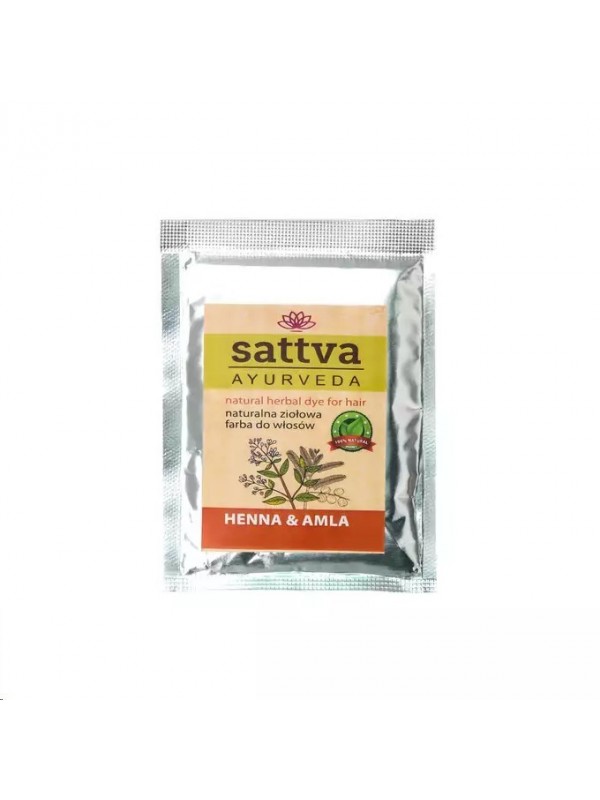 Sattva Ayurveda Naturalna ziołowa Farba do włosów Henna & Amla 10 g