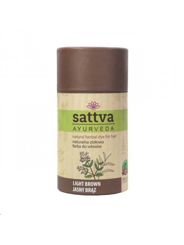 Sattva Ayurveda Naturalna ziołowa Farba do włosów Jasny Brąz 150 g