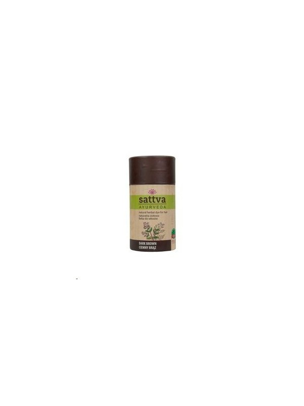 Sattva Ayurveda Naturalna ziołowa Farba do włosów Ciemny Brąz 150 g