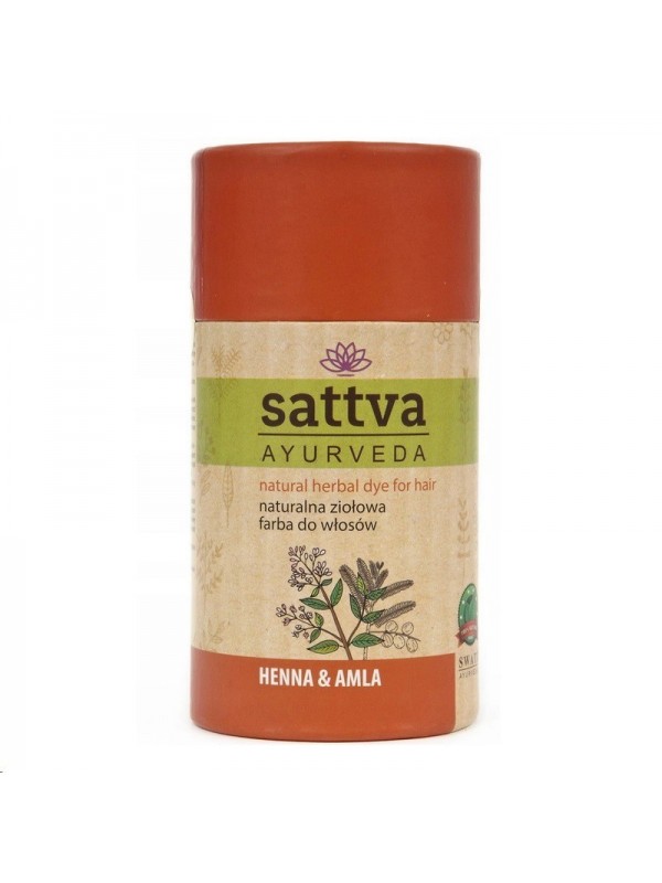 Sattva Ayurveda Naturalna ziołowa Farba do włosów Henna & Amla 150 g