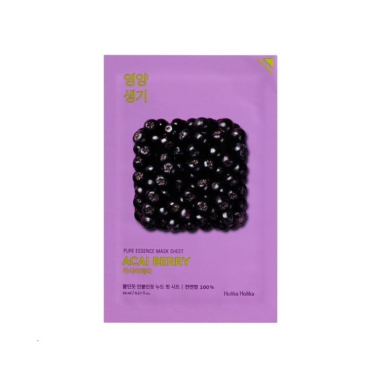 Holika Holika Pure Essence Mask Sheet - Face sheet mask with Acai fruit extract 23 g