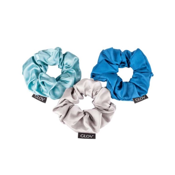 Гумки для волосся GLOV Scrunchie Satin Blue 3 шт