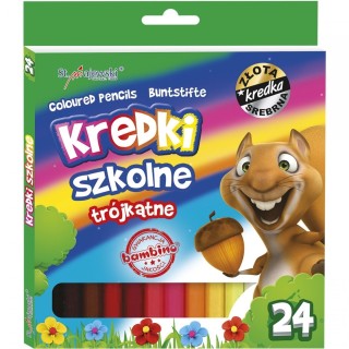 BAMBINO Triangular school crayons, 24 colors