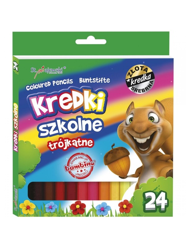 BAMBINO Kredki szkolne trójkątne 24 kolory