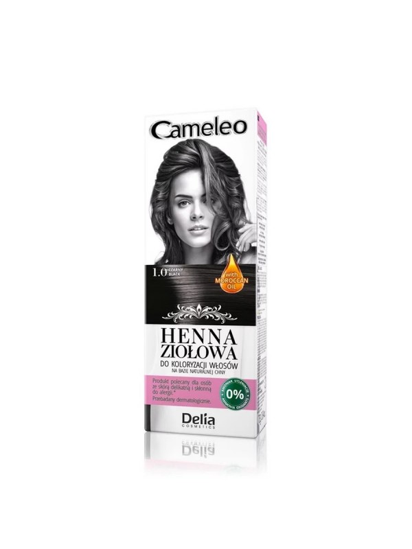 Delia Cameleo Henna ziołowa do koloryzacji włosów 1.0 Czarna 75 g