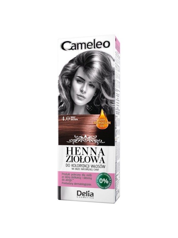 Delia Cameleo Henna ziołowa do koloryzacji włosów 4.0 Brąz 75 g