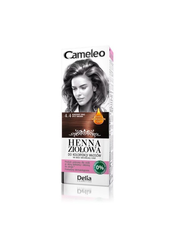 Delia Cameleo Henna ziołowa do koloryzacji włosów 4.4 Korzenny brąz 75 g