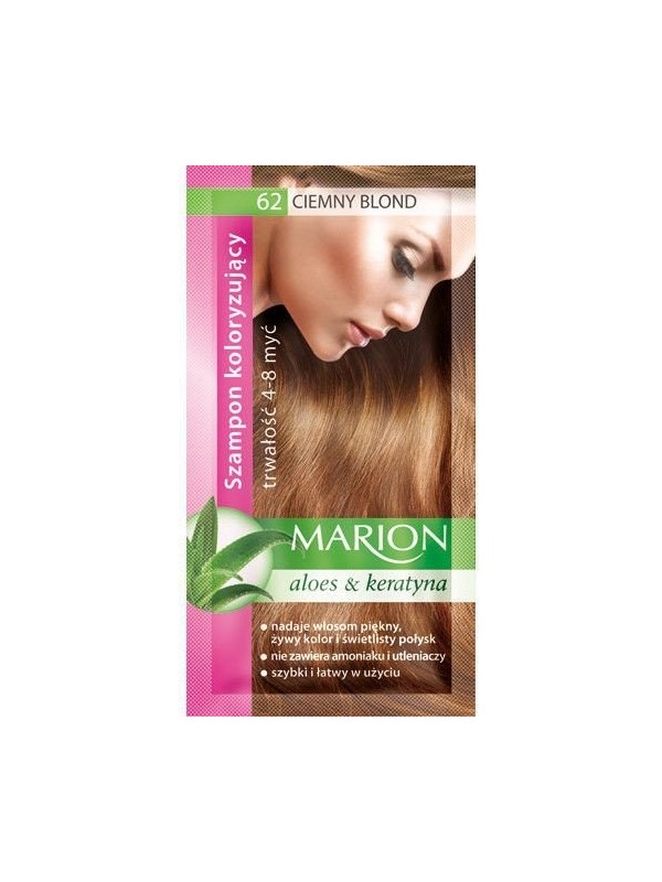 Marion Szampon koloryzujący z wyciągiem z aloesu 4-8 myć /62/ Ciemny blond 40 ml