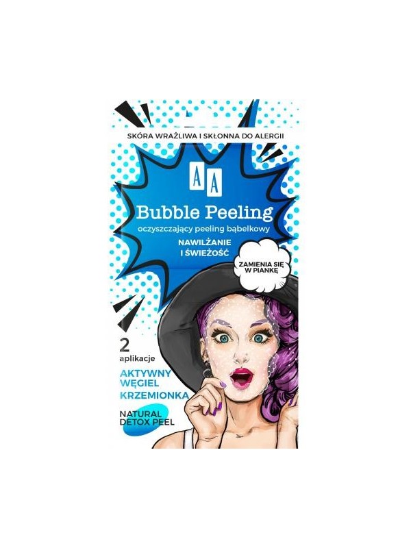 AA BUBBLE PEELING oczyszczający Peeling bąbelkowy Nawilżanie i świeżość Aktywny węgiel + Krzemionka 8 ml