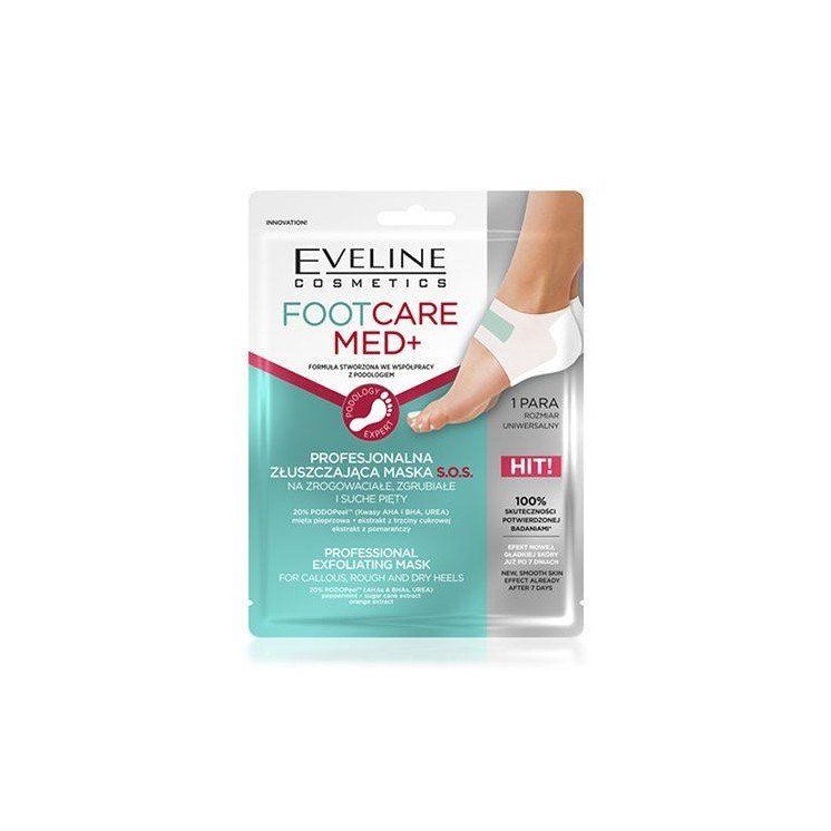 Eveline Footcare Med+ Professional відлущувальна SOS-маска для ороговілих, потовщених і сухих п'ят 1 пара