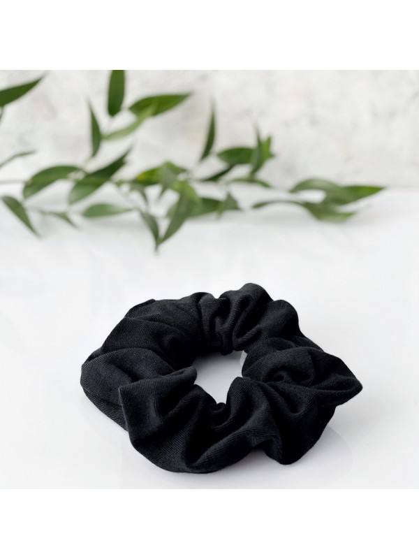 Anwen Bawełniane Scrunchie czarna Gumka do włosów 1 sztuka