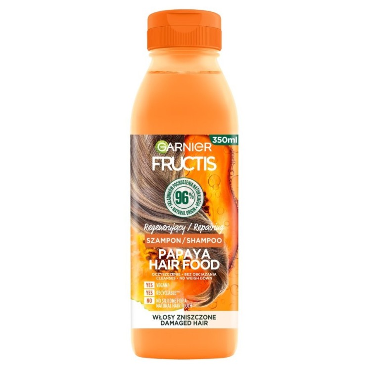 Garnier Fructis Papaya Hair Food відновлюючий шампунь для пошкодженого волосся 350 мл
