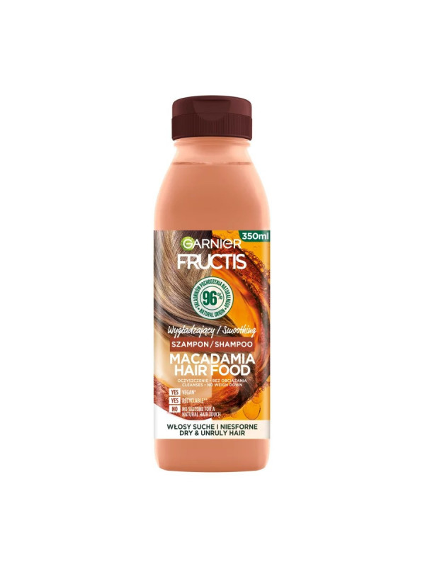 Garnier Fructis Macadamia Hair Food wygładzający Szampon do włosów suchych i niesfornych 350 ml