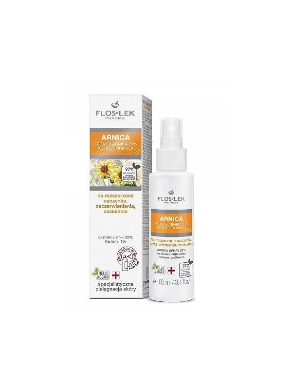 Floslek ARNICA Spray z Arniką 20% na rozszerzone naczynka, zaczerwienienia i zasinienia 100 ml