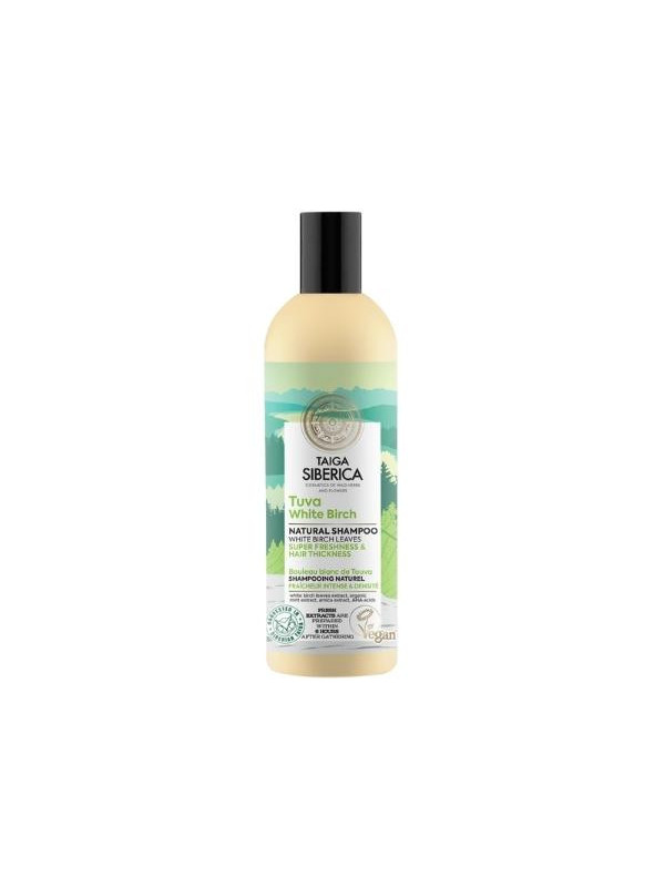 Natura Siberica Taiga Siberica wegański Szampon do włosów z białą Brzozą Intensyne odświeżenie i Pogrubianie 270 ml