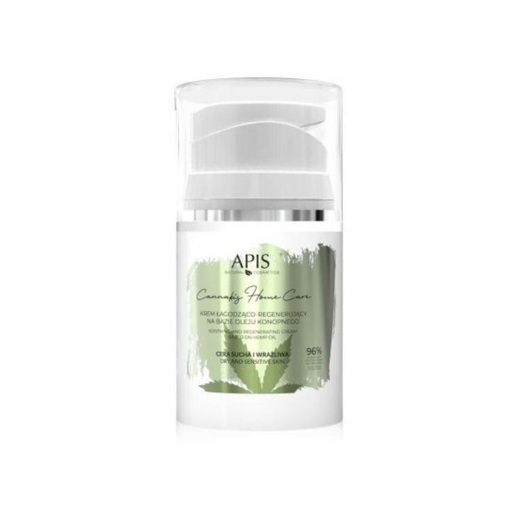 Apis Cannabis Home Care Заспокійливий та регенеруючий крем для обличчя на основі конопляної олії 50 мл
