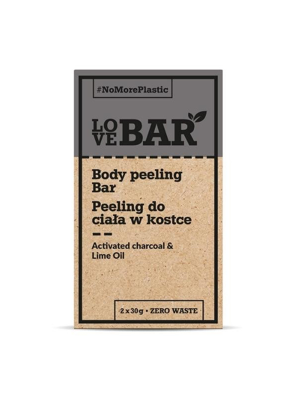 Love Bar Peeling do ciała w kostce Węgiel Aktywny & Limonka 2x30 g