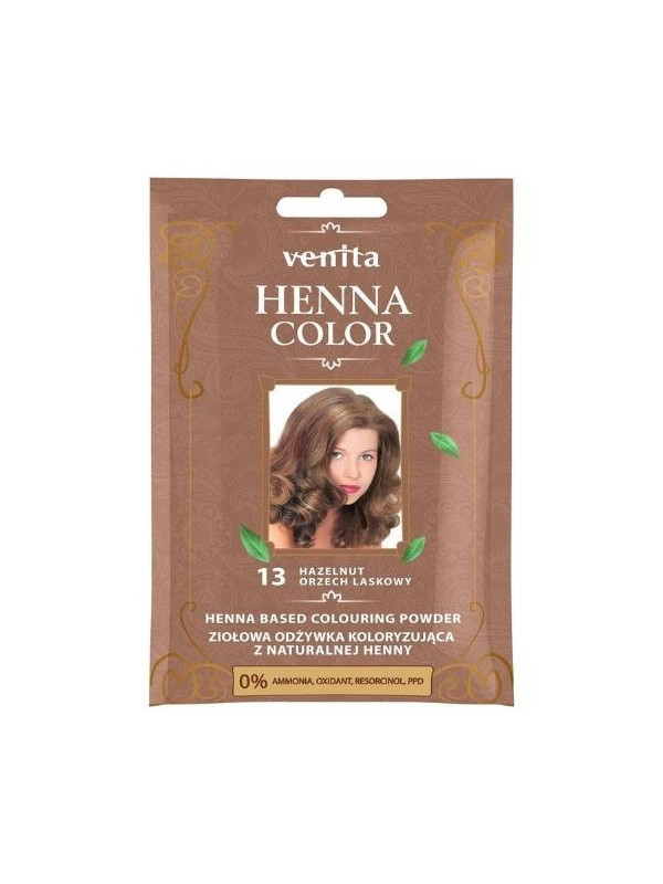 Venita Henna Color ziołowa Odżywka koloryzująca z naturalnej henny /13/ Orzech Laskowy 25 g