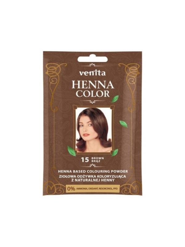 Venita Henna Color ziołowa Odżywka koloryzująca z naturalnej henny /15/ Brąz 25 g