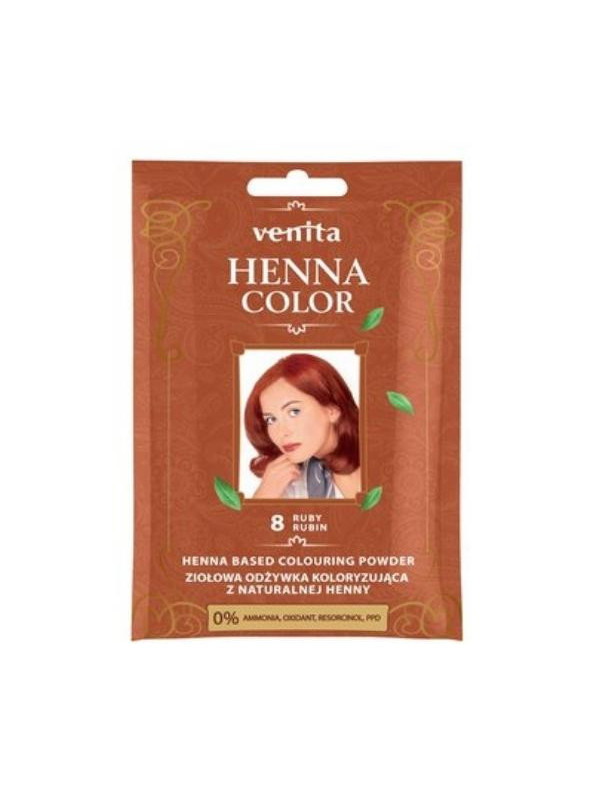 Venita Henna Color ziołowa Odżywka koloryzująca z naturalnej henny /8/ Rubin 25 g