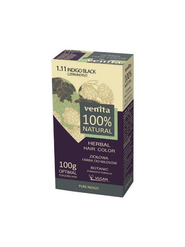 Venita Herbal Hair Color ziołowa Farba do włosów /1.11/ Czerń Indygo 100 g