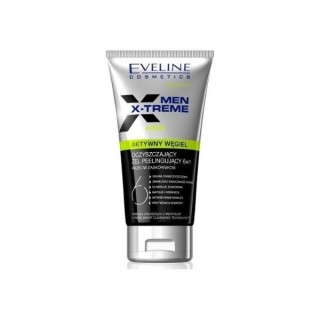 Eveline Men X-Treme 6in1 Active Charcoal Cleansing Peeling Gel для вмивання обличчя 150 мл