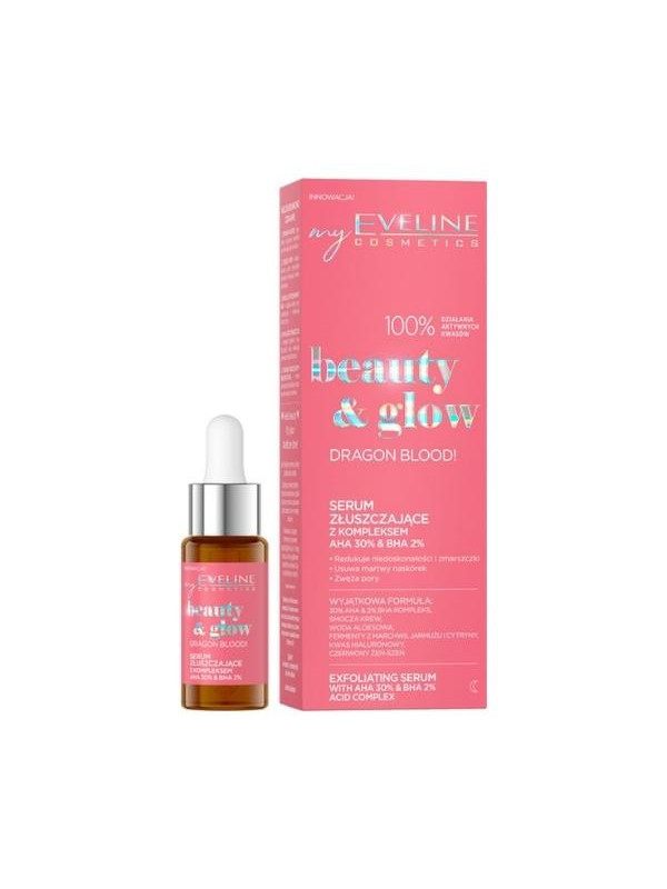 Eveline Beauty & Glow Dragon Blood! Serum złuszczające z kompleksem AHA 30% & BHA 2% 18 ml