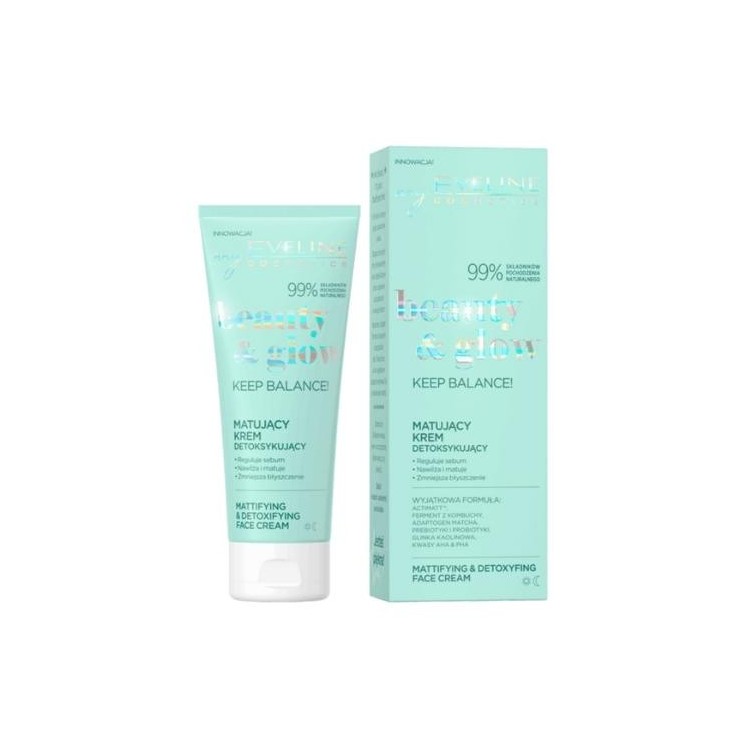 Eveline Beauty & Glow Зберігайте Balance ! Матуючий детоксикаційний крем для обличчя 50 мл