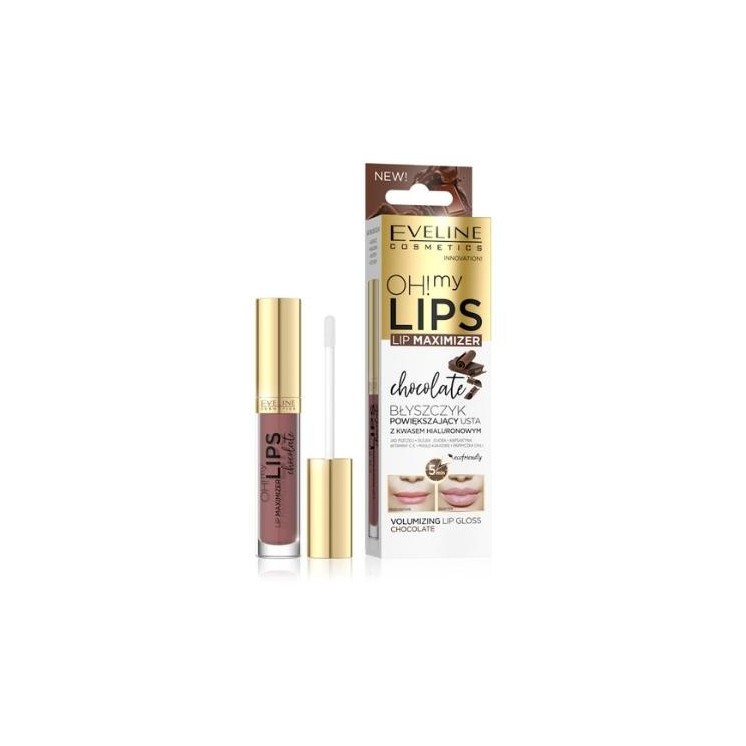 Eveline OH ! MY LIPS Lip gloss with hyaluronic acid Chocolate 4,5 ml