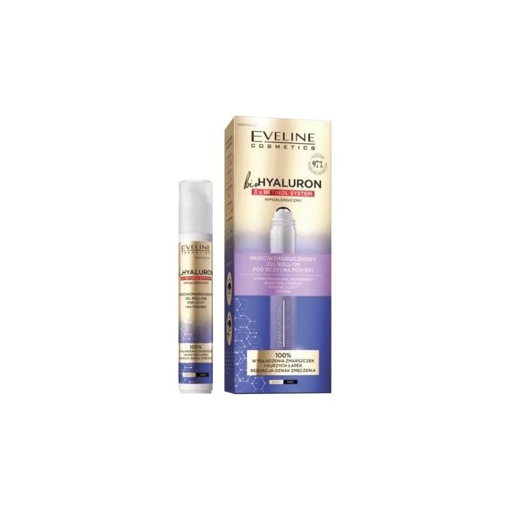 Eveline BioHyaluron 3x Retinol Anti-wrinkle system Roll-on under eyes and eyelids 15 ml