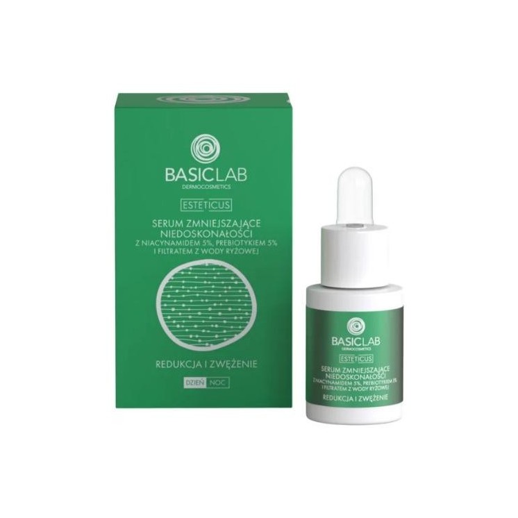BasicLab Esteticus Serum для обличчя, що зменшує недоліки з ніацинамідом 5 % Reduction and Narrowing 15 мл