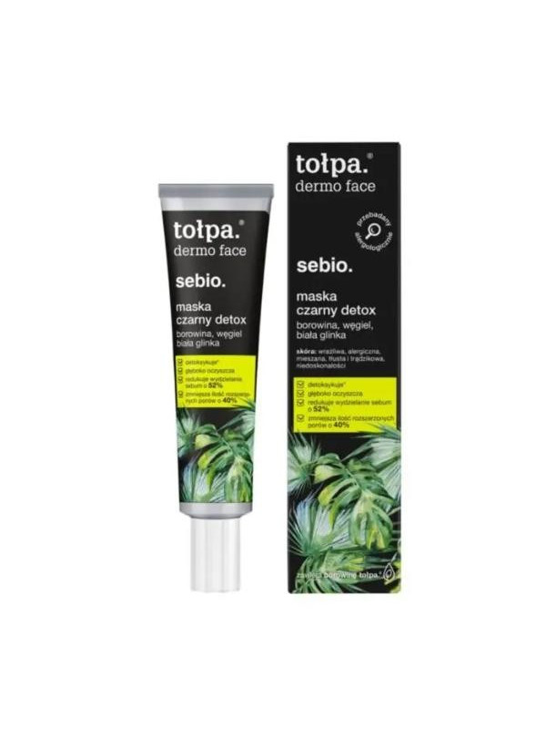 Tołpa Dermo Face Sebio. Maska do twarzy Czarny Detox 40 ml