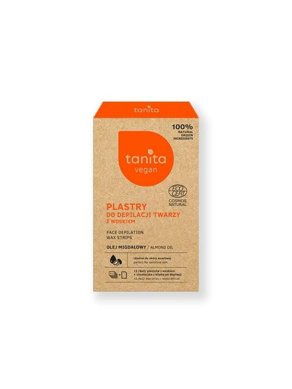 Tanita Vegan Plastry z woskiem do depilacji twarzy 12 plastrów