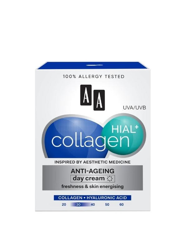 AA Collagen Hial+ nawilżający Krem do twarzy na dzień Odświeżenie + Energia dla skóry