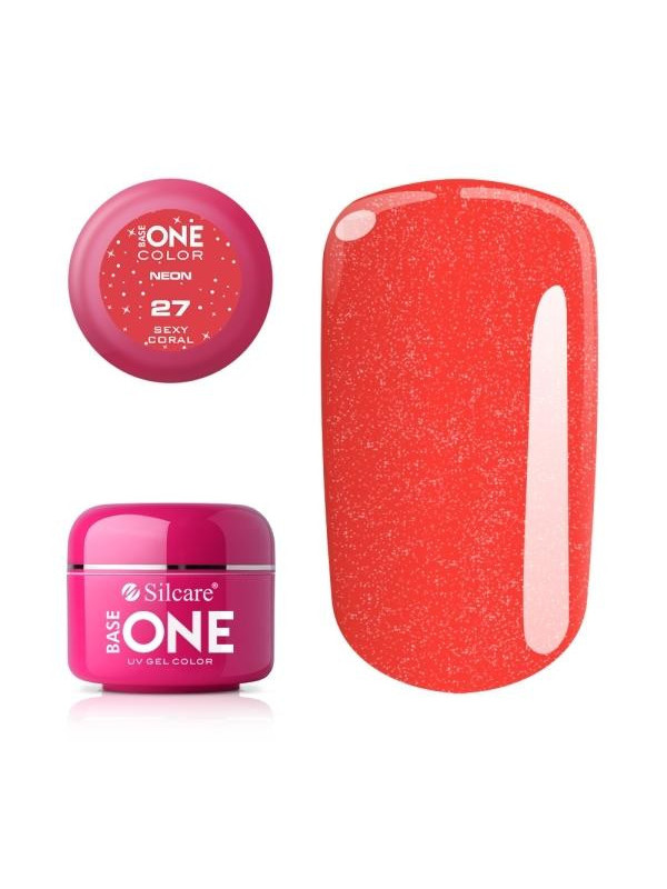 Silcare Base One Color Żel UV /27/ Neon Sexy Coral 5 g