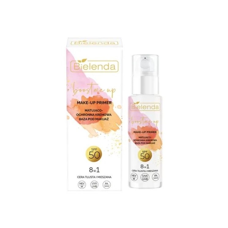 Bielenda Boost Me Up матуюча і захисна кремова основа під макіяж SPF50