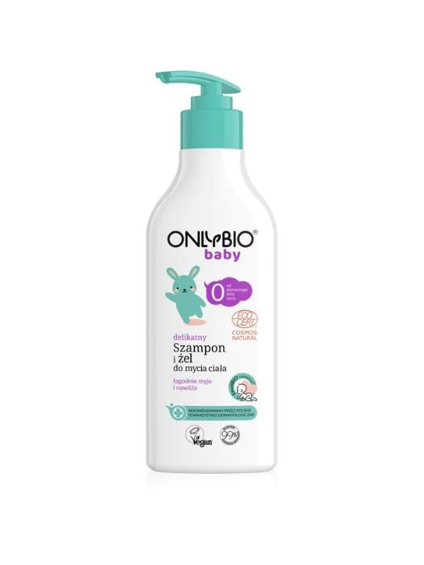 ONLYBIO Baby delikatny Szampon i Żel do mycia ciała od pierwszego dnia życia 300 ml