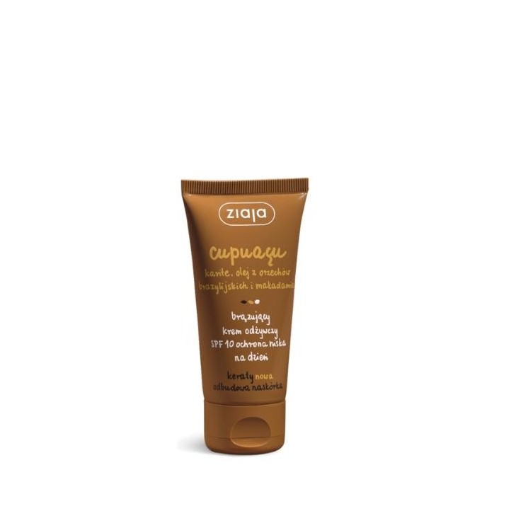 Ziaja Cupuacu brązujący Krem do twarzy odżywczy SPF10 ochrona niska na dzień 50 ml